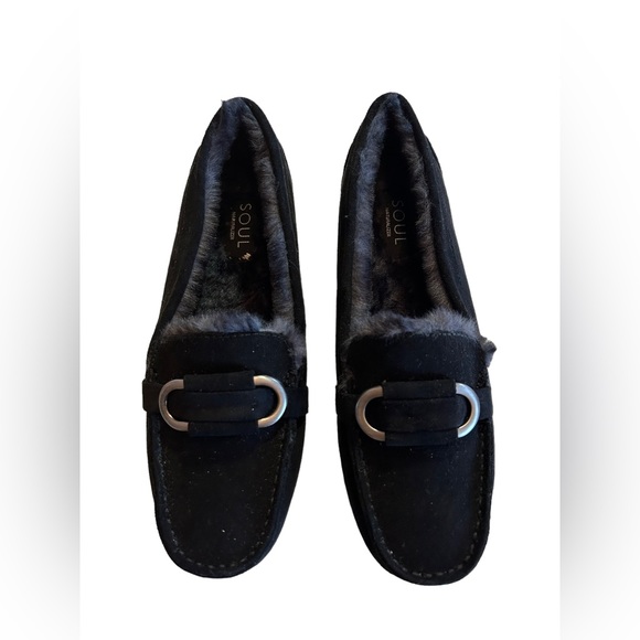 SOUL Naturalizer Women's black Swiftly slip on Loafers w silver hardware size 8W - Picture 2 of 12